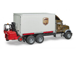 Bruder Mack Granite Logistický vůz UPS s vysokozdvižným vozíkem 1:16 